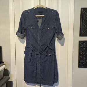Calvin Klein Jean Dress Button down with tie size Medium